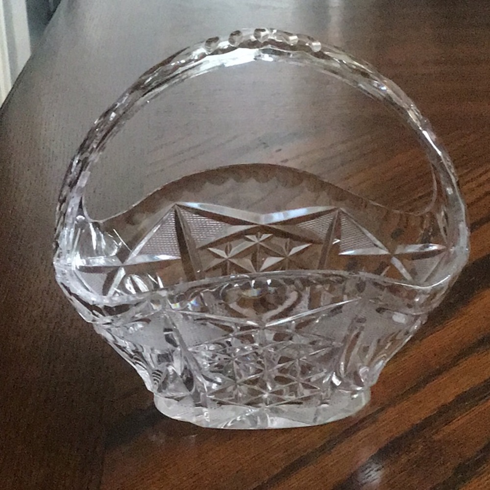 Vintage Crystal Craved  Basket